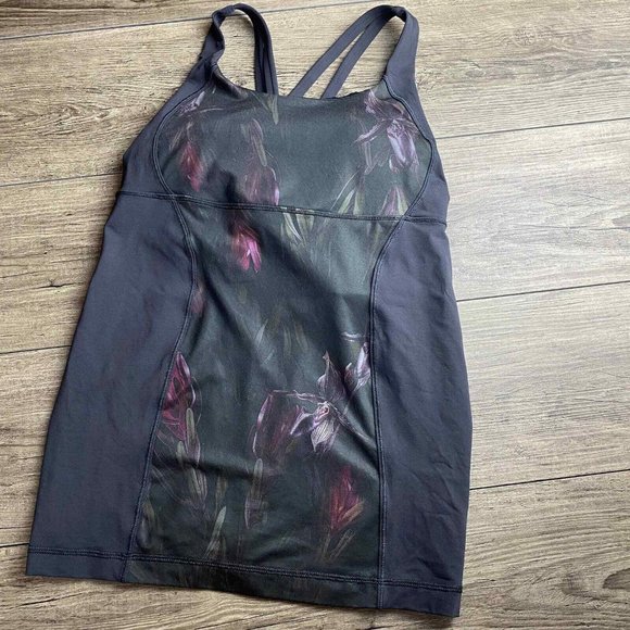LULULEMON Athletica Women's Energy Midnight Iris Strappy Tank Luxtreme & Mesh 8